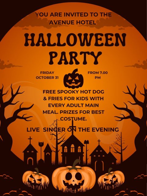 Orange And Black Simple Halloween Party Poster